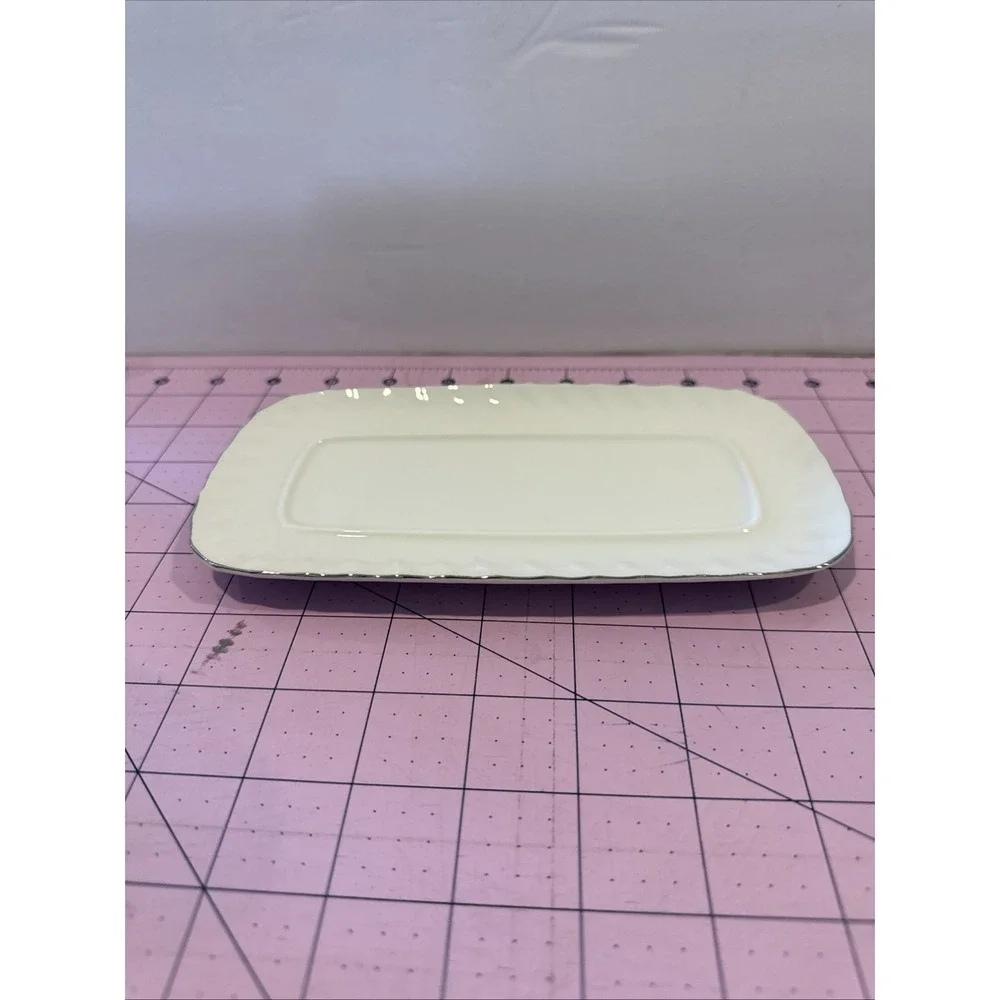 Gold Standard GST1 Covered Butter Dish with Pink Flower Gray Scroll Pattern